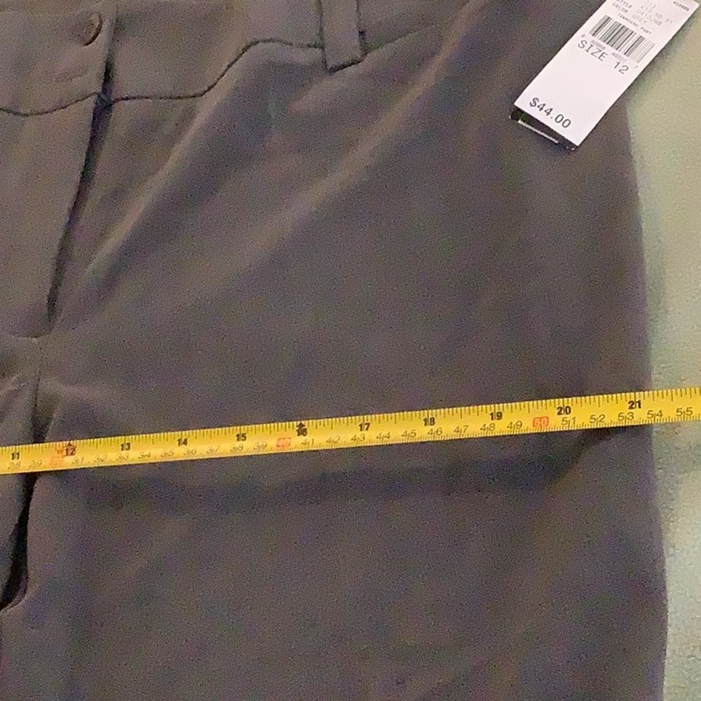 NWT AB Studio women’s grey stretch dress pants size 12, wide leg. - Picture 7 of 12
